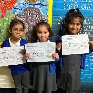 Our Y1 girls who have completed their Maths Challenge. Congratulations.